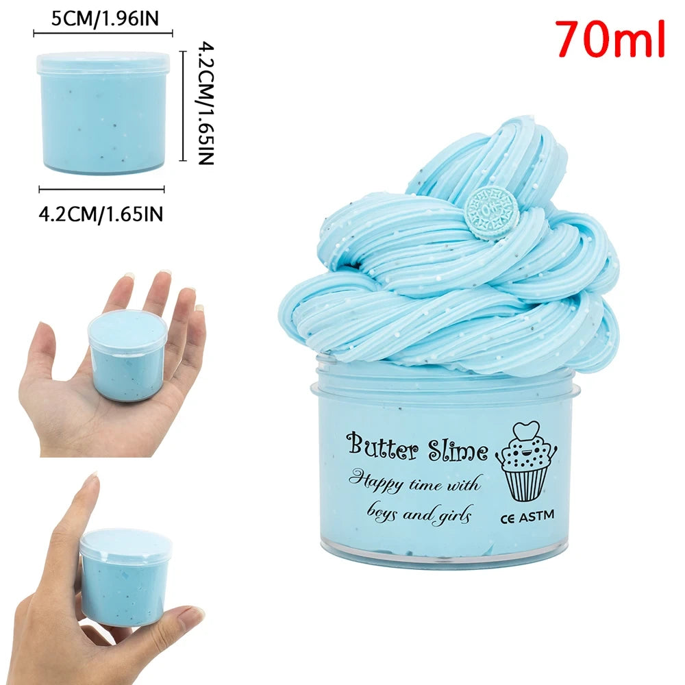 70ml Chocolate Cookies Butter Slime Kit With Scented Slime Soft Fluffy Putty DIY Plasticine Birthday Gift Toys For Party Favors