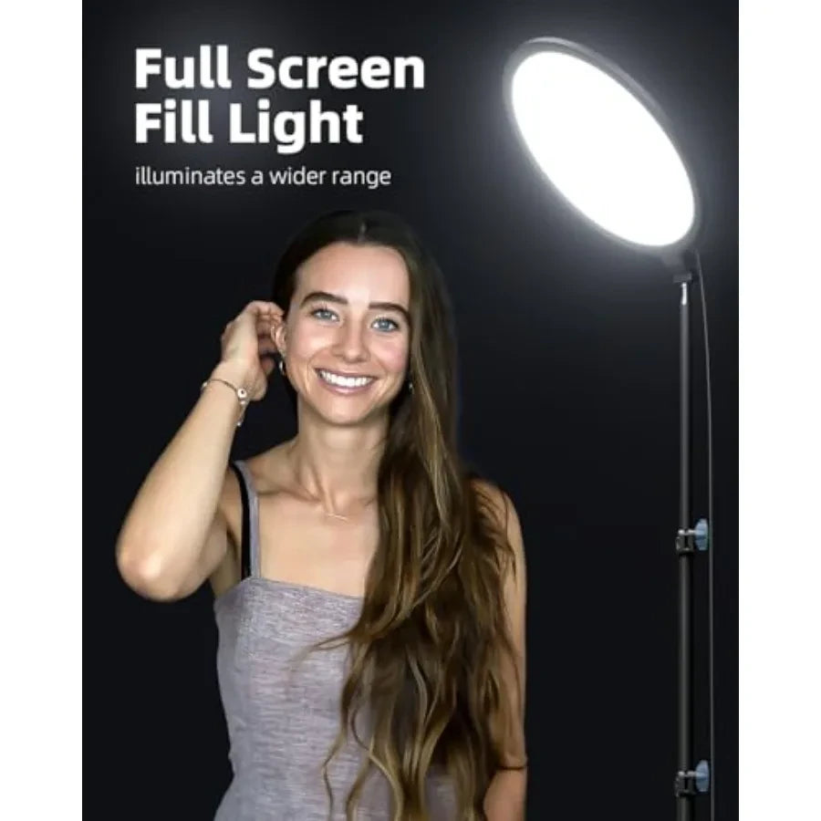 10.5" Ring Light with 69" Tripod Stand and Phone Holder Kit, Full-Screen Zoom Lighting for Video Recording, Makeup, Live Stream